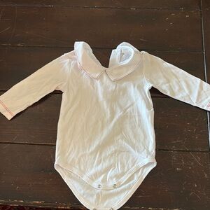 Classic White Baby Onesie with Pink Trim